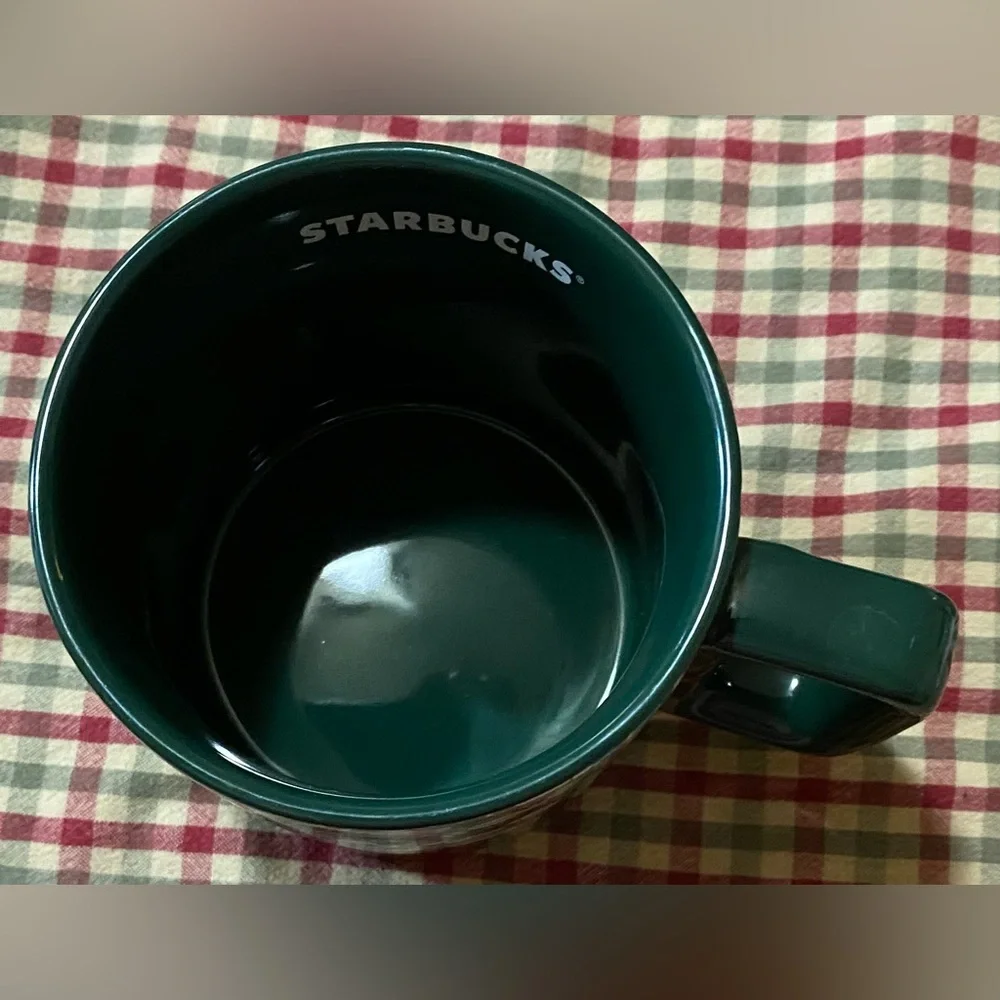 Starbucks Green & Splatter Teal and Pink Patterned 12oz Mug 2022 - Picture 5 of 6